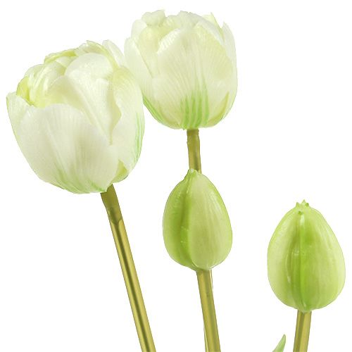 Article Tulipes en blanc et crème L43,5cm l’effet « real touch » 5P