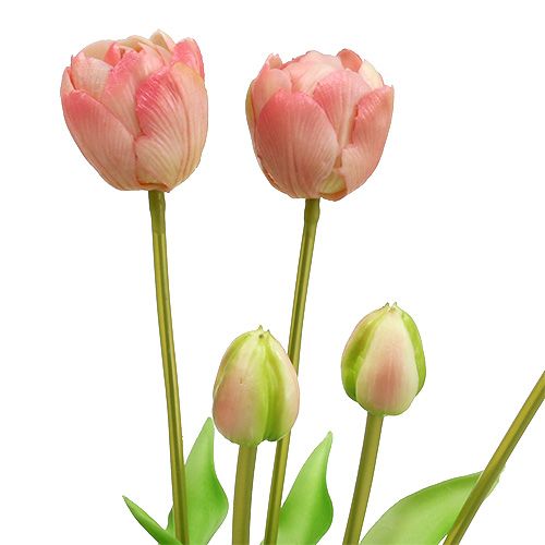 Floristik24 Bouquet de tulipes roses Real-Touch L43.5cm 5pcs