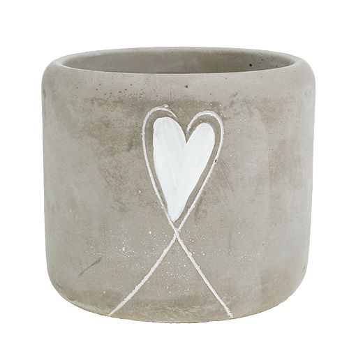 Floristik24 Pot en béton avec coeur Ø11cm H10cm 5pcs