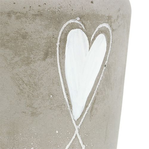 Floristik24 Pot en béton avec coeur Ø11cm H10cm 5pcs