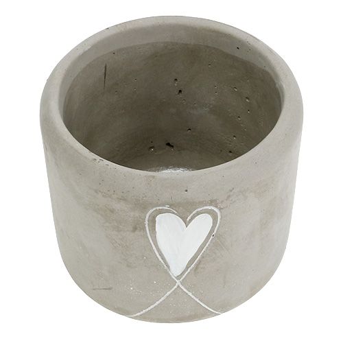Floristik24 Pot en béton avec coeur Ø11cm H10cm 5pcs