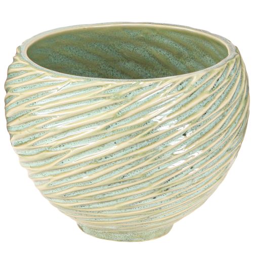 Floristik24 Jardinière décorative en céramique verte Ø15cm H11cm 2pcs