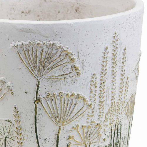Floristik24 Jardinière Grand Pot De Fleurs Céramique Or Blanc Ø20.5cm H20cm