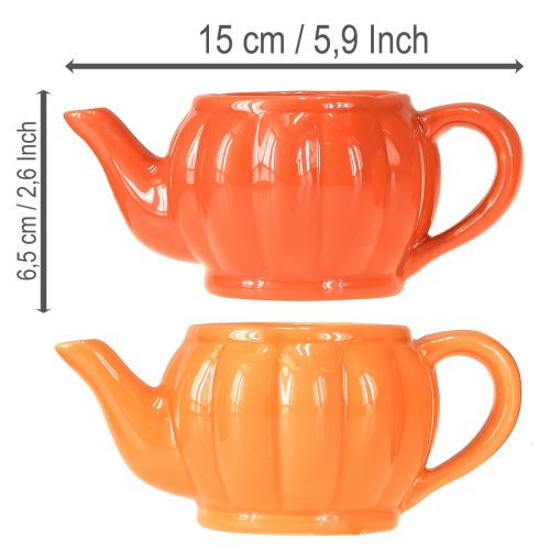 Floristik24 Pot à fleurs en céramique orange assorti 15×9×6,5 cm 2 pièces