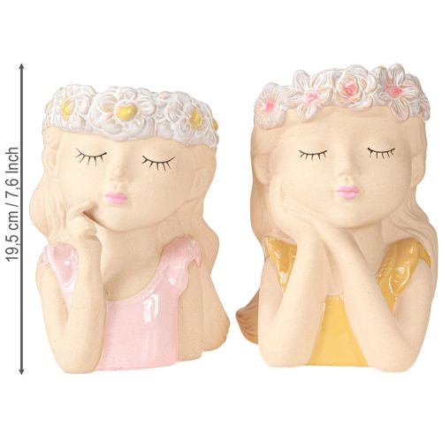 Article Jardinière en céramique Dreaming Girl assortie H19,5 cm 2 pièces