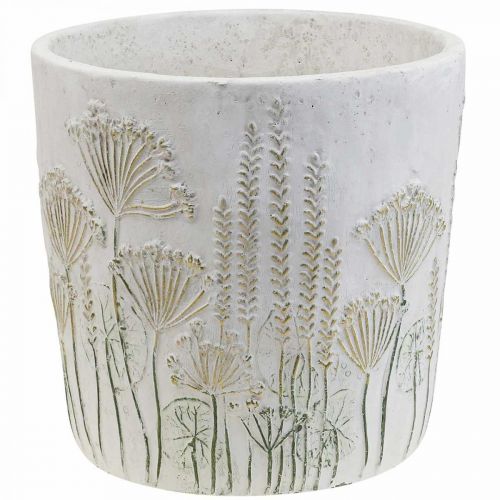 Cache-Pot Céramique Or Blanc Ø17.5cm H16.5cm