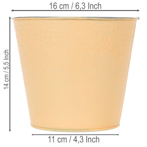 Article Pot de fleurs en métal, orange pastel, Ø16cm H14cm