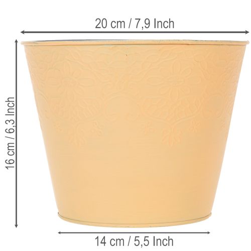 Article Pot de fleurs en métal, orange pastel, Ø20cm H16cm