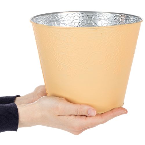 Article Pot de fleurs en métal, orange pastel, Ø20cm H16cm