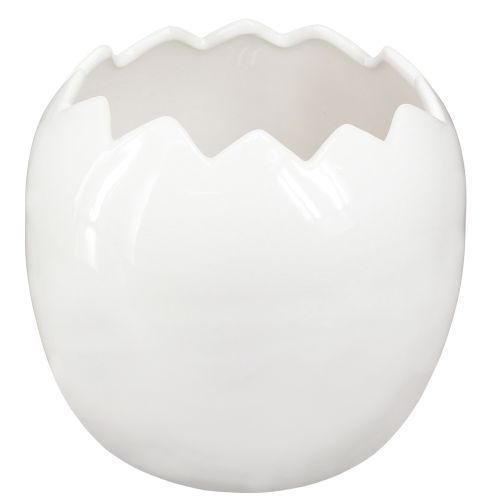 Article Grand pot de fleurs en céramique blanc en forme d'œuf de Pâques, 20 x 18 cm
