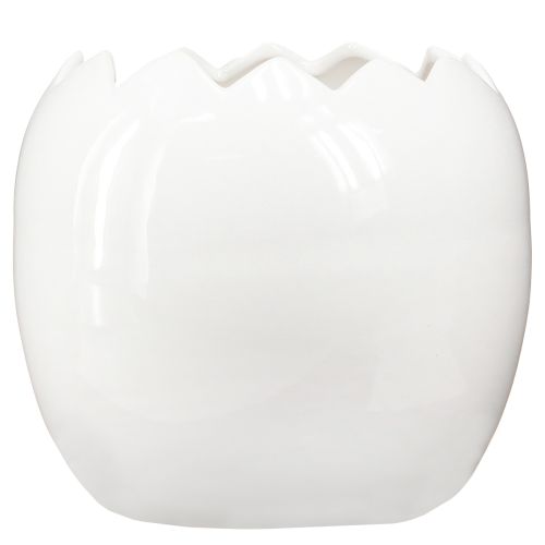 Article Grand pot de fleurs en céramique blanc en forme d'œuf de Pâques, 20 x 18 cm