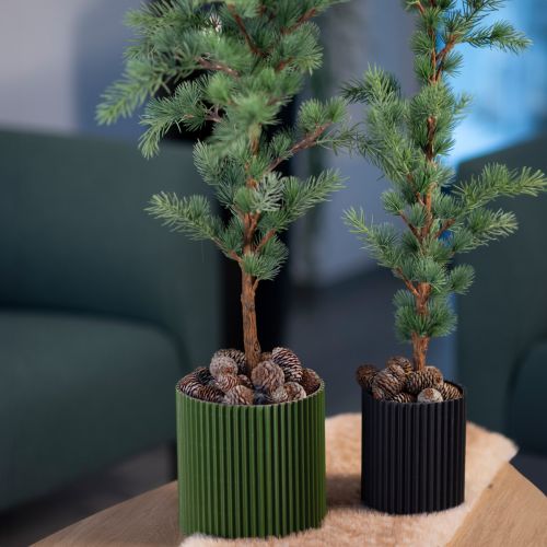 Cache-pot en papier vert foncé Ø13cm H12cm 4 pcs