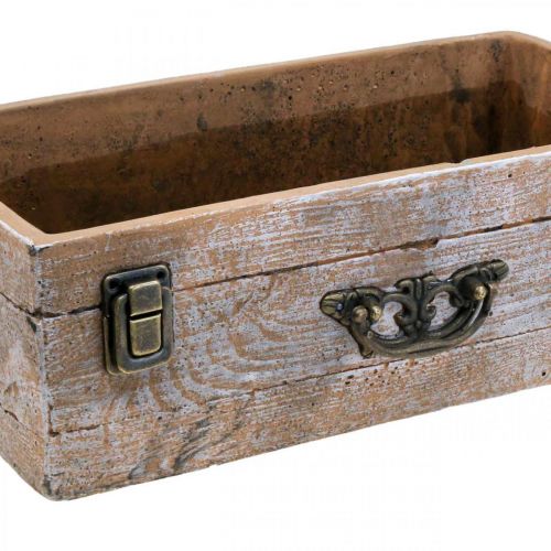 Floristik24 Jardinière tiroir béton aspect bois antique 31x17x10cm