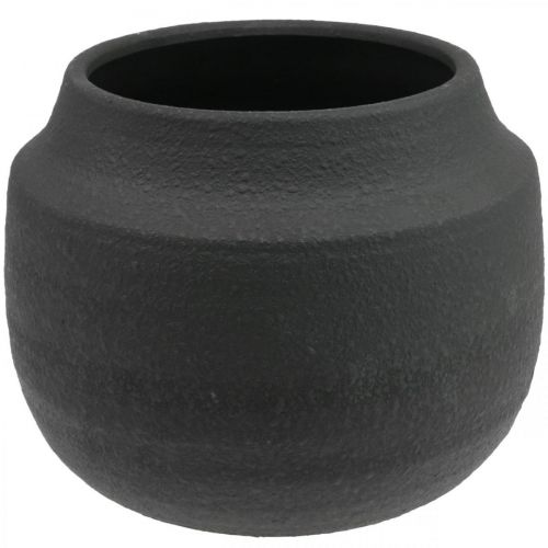 Jardinière pot de fleurs en céramique noire Ø27cm H23cm