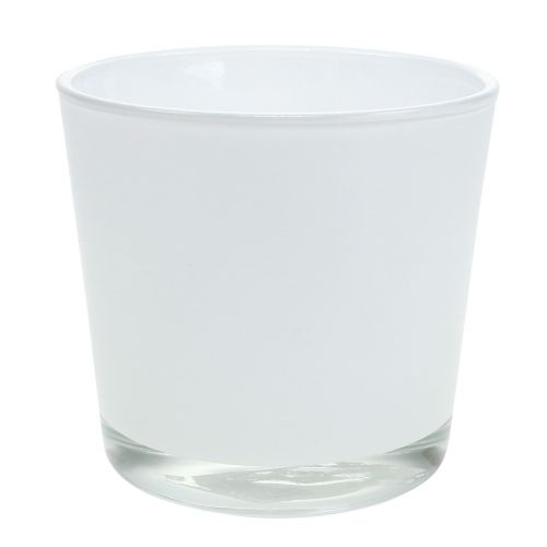 Jardinière en verre blanc Ø11.5cm H11cm