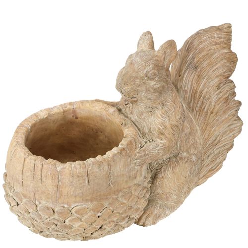 Jardinière en pierre reconstituée avec décor d&#39;écureuil 26×14×19cm