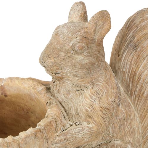 Article Jardinière en pierre reconstituée avec décor d'écureuil 26×14×19cm
