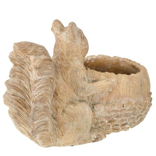 Article Jardinière en pierre reconstituée avec décor d'écureuil 26×14×19cm