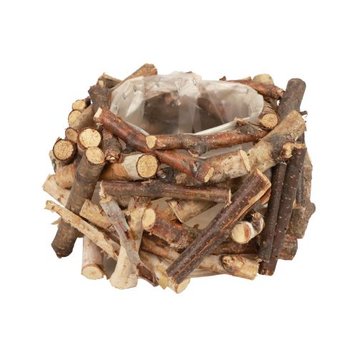 Article Jardinière pot de fleurs en bois décoration bois naturel H10,5cm Ø10cm