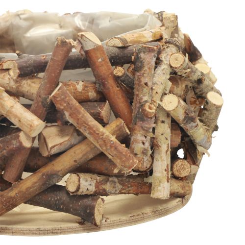 Floristik24 Jardinière bois pot de fleurs cache-pot bois nature Ø23cm H13cm