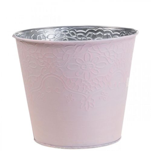 Floristik24 Jardinière jardinière en métal rose pastel Ø16cm H14cm