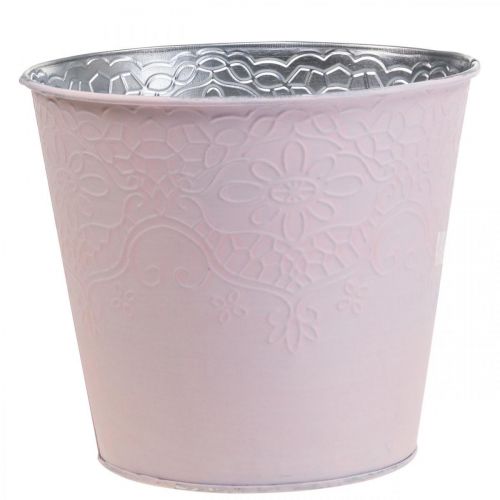 Jardinière jardinière en métal rose pastel Ø20cm H16cm