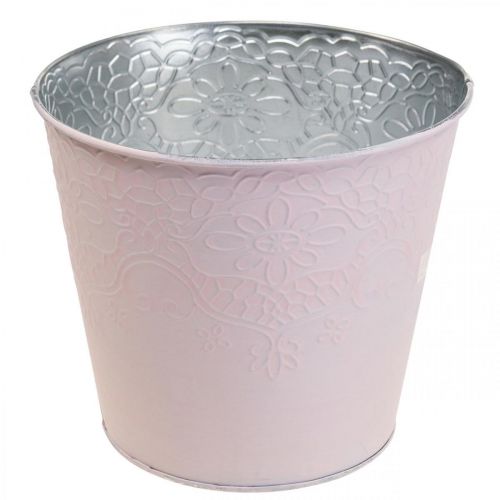 Floristik24 Cache-pot métal pot de fleur rose pastel Ø12cm