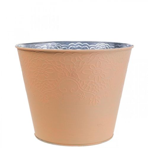 Article Jardinière jardinière en métal orange pastel Ø13.5cm H12.5cm