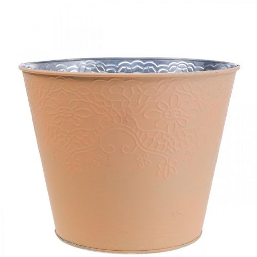 Floristik24 Jardinière jardinière en métal orange pastel Ø16cm H14cm