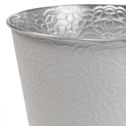 Floristik24 Jardinière en métal jardinière à fleurs blanc pastel Ø13.5cm H12.5cm