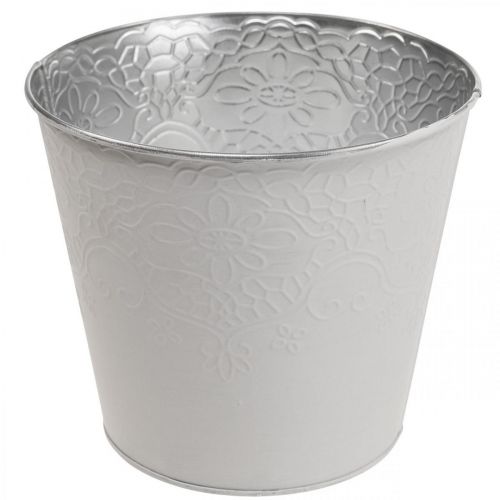 Floristik24 Jardinière en métal jardinière à fleurs blanc pastel Ø20cm H16cm