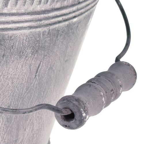 Floristik24 Jardinière Métal Ovale Violet Blanc Bol avec Pied H14cm