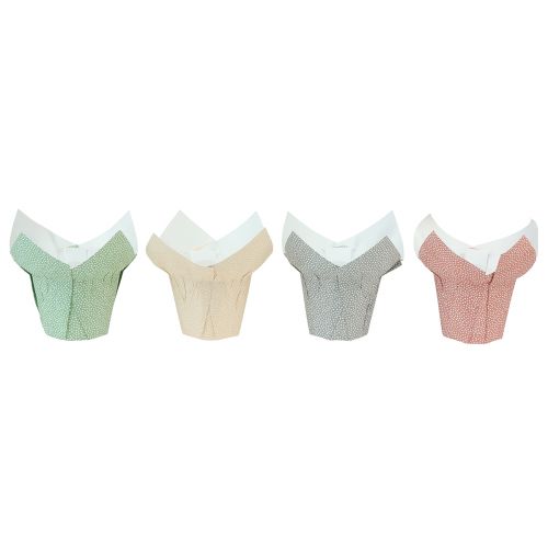 Article Cache-pot en papier à pois pour emballage cadeau Fleurs Ø7cm H14cm 12 pcs