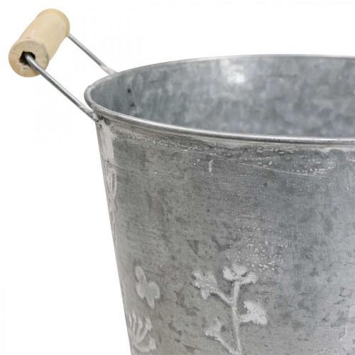 Floristik24 Jardinière jardinière seau métal déco vintage Ø18cm H17.5cm