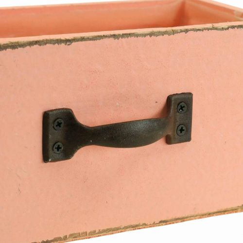 Floristik24 Jardinière tiroir bois déco pêche 25×13×9cm
