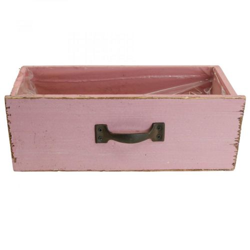 Floristik24 Jardinière tiroir jardinière en bois rose 25×13×9cm