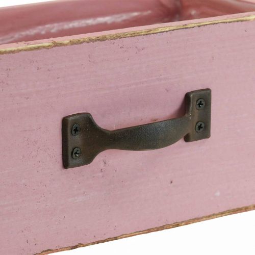 Floristik24 Jardinière tiroir jardinière en bois rose 25×13×9cm