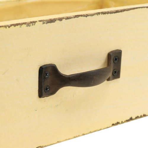 Floristik24 Cache pot bac à plantes tiroir bois jaune 25×13×9cm