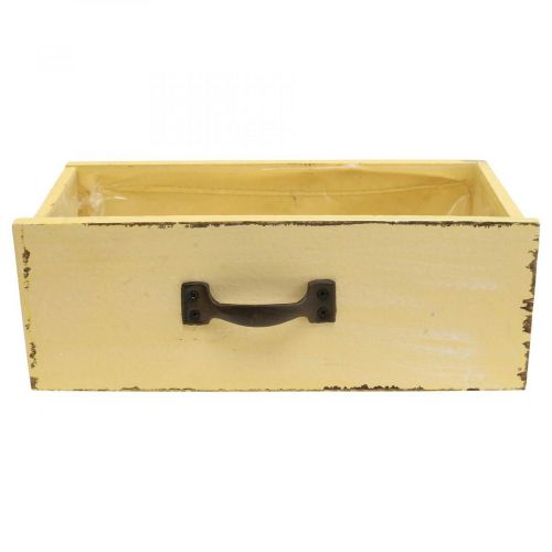 Floristik24 Cache pot bac à plantes tiroir bois jaune 25×13×9cm