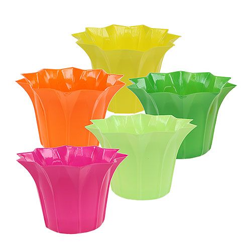 Jardinière en plastique, couleurs assorties. Ø12cm 10 pièces