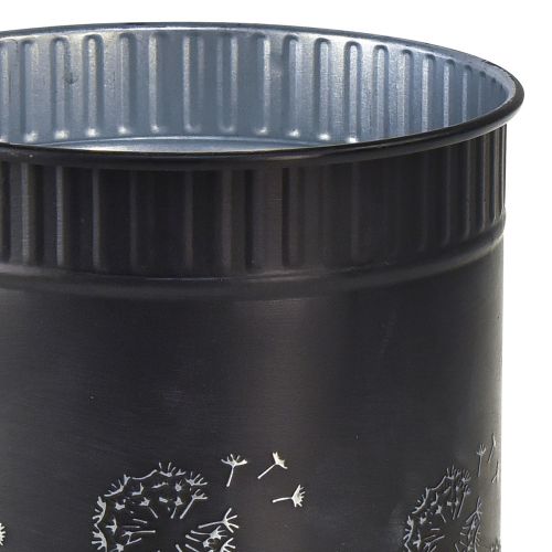 Article Jardinière Pot de Fleur Pissenlit Noir Ø15,5cm H15,5cm