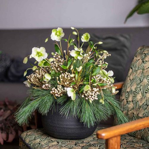 Jardinière Pot de Fleurs en Céramique Noire Ø23cm H19.5cm