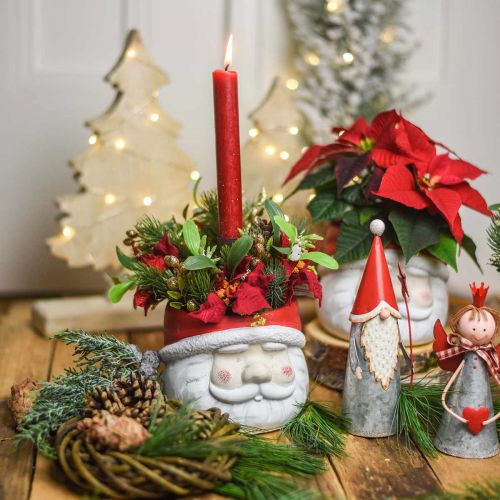 Floristik24 Jardinière Père Noël pot de fleurs Noël béton H10cm 2pcs