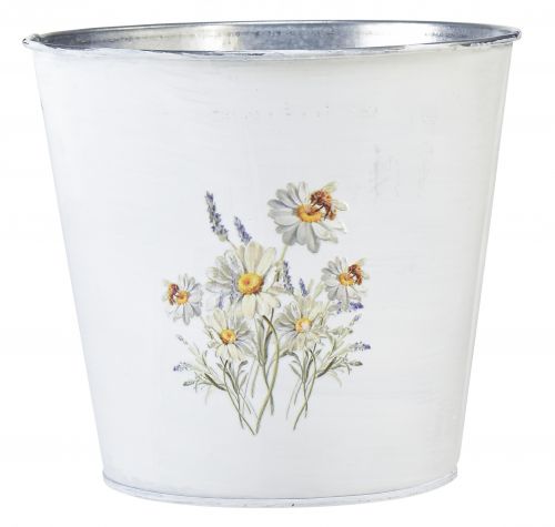 Floristik24 Jardinière pot de fleurs en métal blanc fleurs Ø16cm H14.5cm