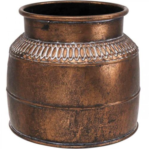 Floristik24 Jardinière grande jardinière décorative relief cuivre métal Ø22cm H21cm