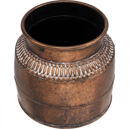 Floristik24 Jardinière grande jardinière décorative relief cuivre métal Ø22cm H21cm