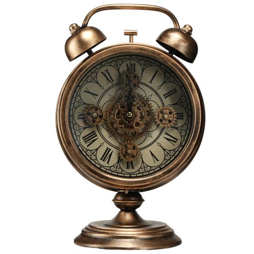 Article Horloge à chiffres romains vintage métal bronze Ø22cm