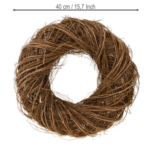 Article Couronne décorative en branches d&#39;orme, couronne d&#39;orme naturel Ø40cm