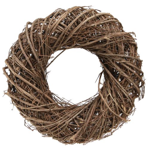 Couronne d&#39;orme couronne décorative marron naturel Ø23–25cm H6,5cm 2pcs