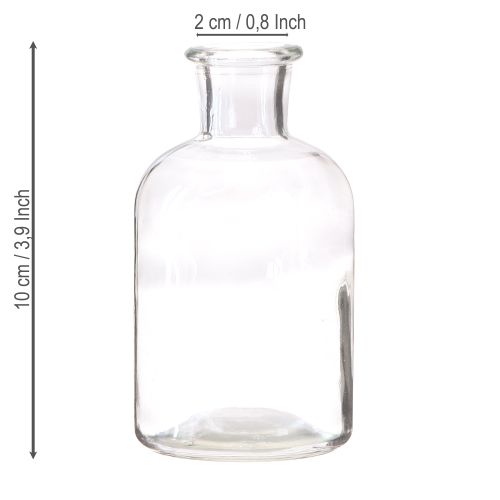 Floristik24 Vase bouteille en verre vase bouteille en verre transparent Ø5,5cm H10cm 6 pcs